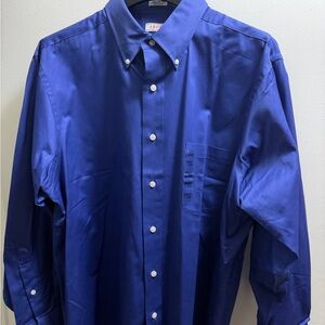 Izod Men's Royal Blue Casual Button-Down Shirt